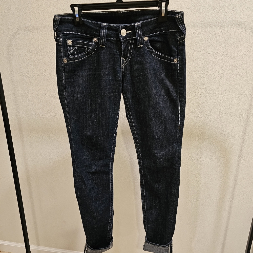 Women's Dark Blue True Religion Designer Denim Jeans